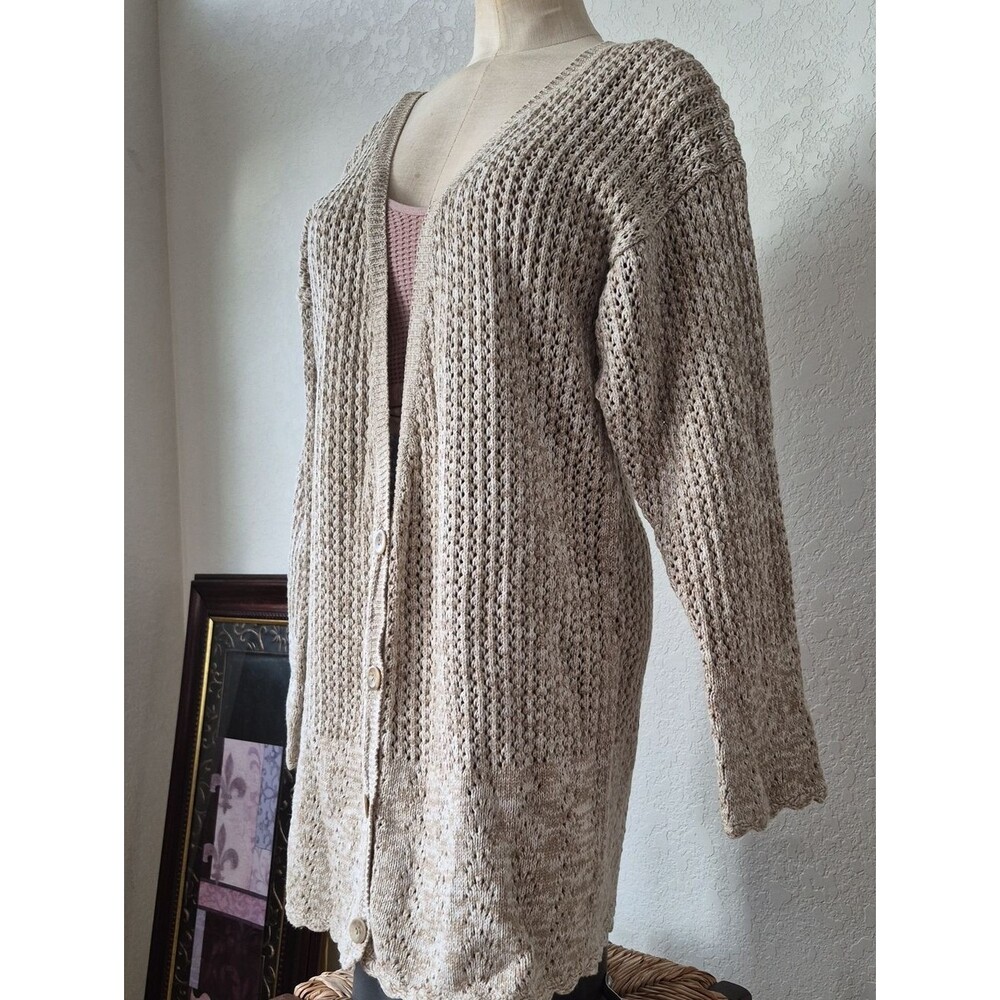 Koala Blue 80s Button Up Knit Long Cardigan